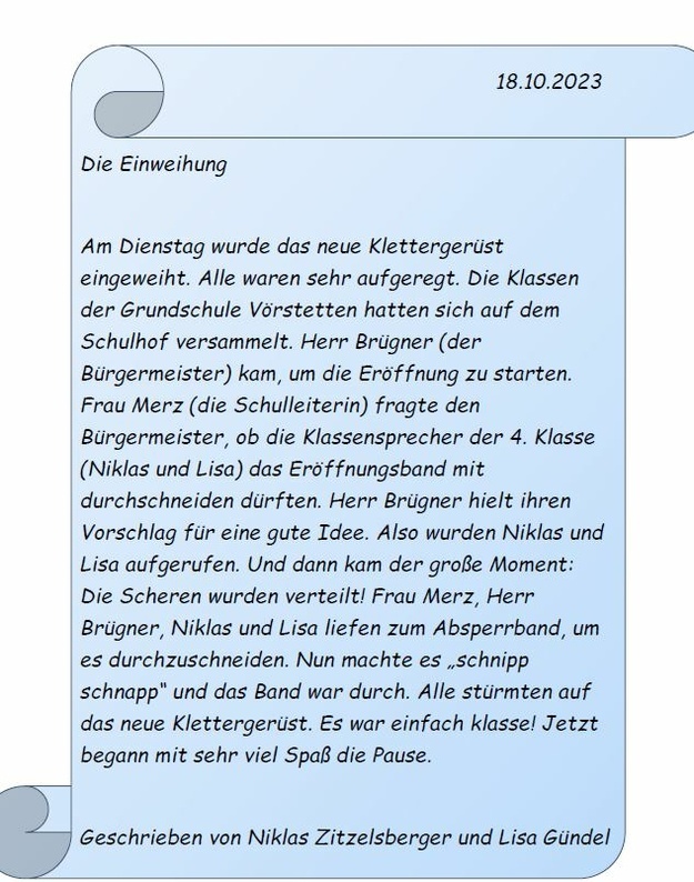 Einweihung Klettergerst